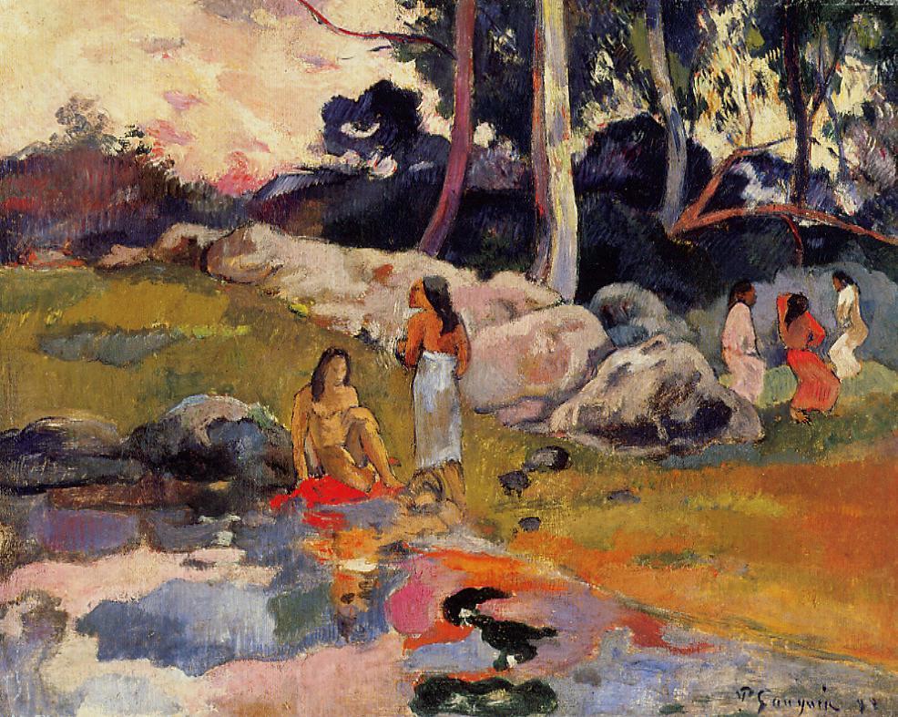 Woman on the Banks of the River - Paul Gauguin Painting